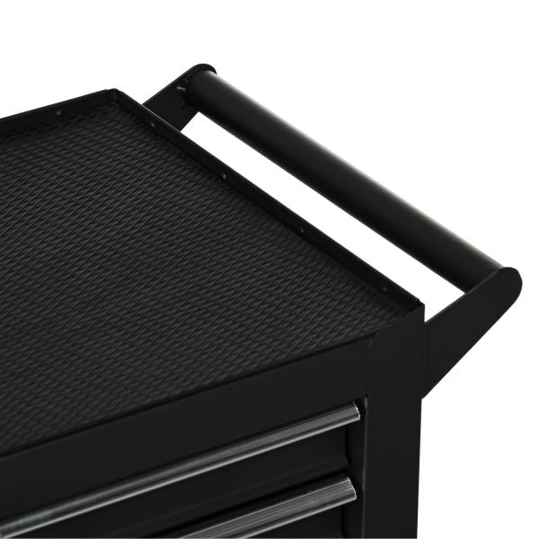 Carrinho de Ferramentas com 7 Gavetas Rodas Trava Armário de Armazenamento para Oficina de Garagem e Chapa de Aço 69x33x75 cm Preto