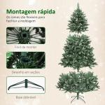 Árvore de Natal 210 cm com Luzes LED 9 Modos de Iluminação 1160 Ramos e Neve Artificial Verde