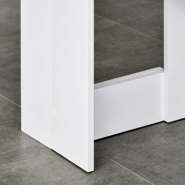 Mesa de Sala de Jantar Dobrável com 2 Laterais Mesa Auxiliar de Madeira para Cozinha Sala de Estar 104x76x73,7 cm Branca