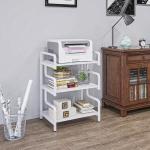 Suporte para Impressora de 3 Níveis com Estrutura em Aço e Estante de Arrumação para Escritório e Casa 55x40x77 cm Branco
