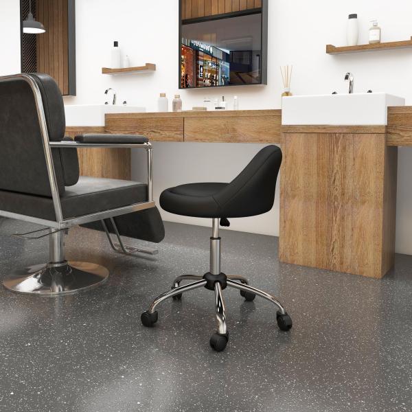 Banco com Rodas Banco Giratório com Altura Ajustável Cosmética Dentista Cabeleireiro Ø50x63 - 83 cm Preto