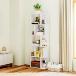 Estante de 5 Níveis em Forma de S com 10 Prateleiras para Quarto Escritório Sala 60x24x184,5 cm Branco