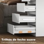 Cómoda com 4 Gavetas com Fecho Suave para Quarto Escritório Estilo Moderno 45x40x68 cm Branco