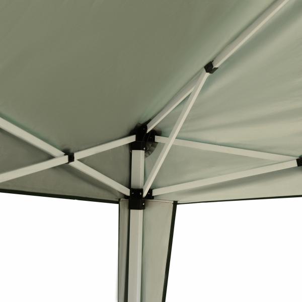 Tenda Dobrável 295x295x255 cm com Bolsa de Transporte Altura Ajustável Anti - UV para Terraço Pátio Verde