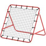 Rede de Rebote de Metal Rede de Rebote com Ângulo Ajustável e 20 Cordas Elásticas para Treinamento de Futebol Tenis Beisebol Desportes 96x80x96cm Vermelho
