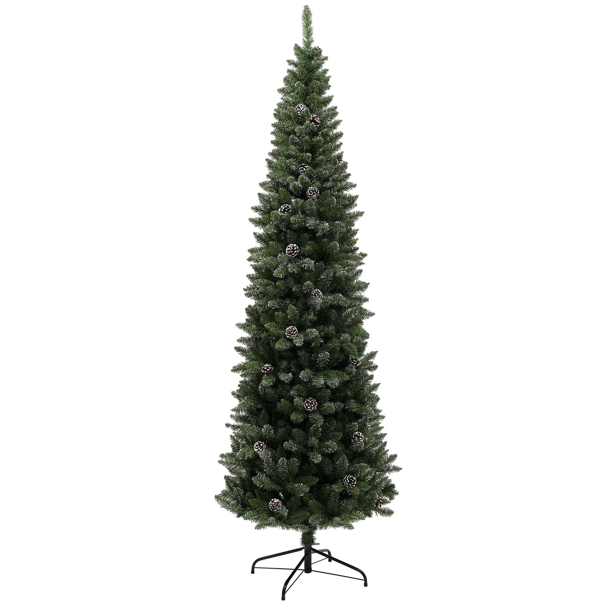 Árvore de Natal 225 cm Árvore de Natal Artificial com 980 Ramos e Suporte de Metal Árvore de Natal para Interior Verde