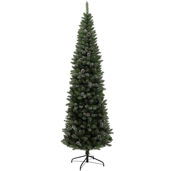 Árvore de Natal 225 cm Árvore de Natal Artificial com 980 Ramos e Suporte de Metal Árvore de Natal para Interior Verde