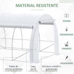 Estufa Tipo Túnel de Jardim 4x3x2m com Porta Enrolável 8 Janelas Cobertura de PE 140g/m² e Metal Galvanizado para Cultivos de Plantas Verduras Branco