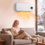 Aquecedor Elétrico de Parede 2000W com 3 Modos, Wi - Fi, Ecrã LED, Termóstato, Temporizador e Oscilação Branco