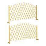 Conjunto de 2 Painéis de Vedações de Jardim Exterior Extensíveis de Madeira para Decoração de Terraço 180x30x103 cm Madeira