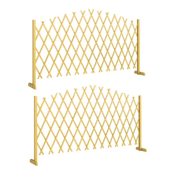 Conjunto de 2 Painéis de Vedações de Jardim Exterior Extensíveis de Madeira para Decoração de Terraço 180x30x103 cm Madeira