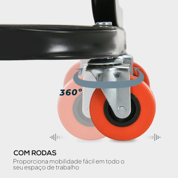 Banco de Oficina Móvel com Rodas Banco para Mecânico com Bandeja para Ferramentas e Estrutura de Aço 38x35x37 cm Vermelho