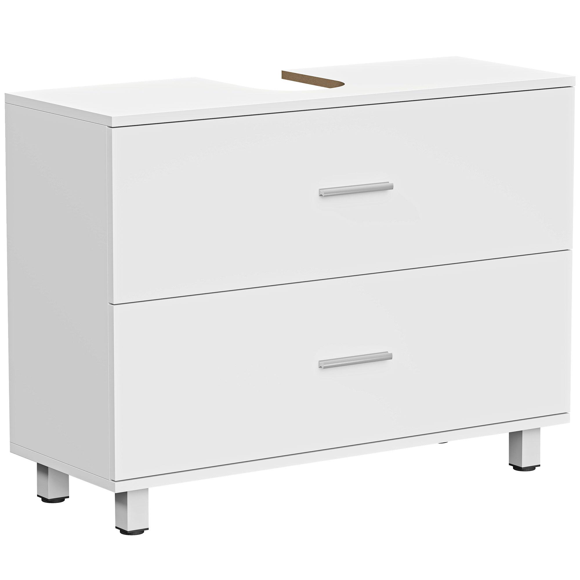 Móvel para Lavatório Pousar com 2 Gavetas para Lavatório sem Pedestal 80x30x60 cm Branco