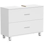Móvel para Lavatório Pousar com 2 Gavetas para Lavatório sem Pedestal 80x30x60 cm Branco