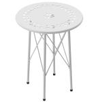 Mesa de Jardim Redonda Mesa de Varanda Ø40x50 cm com Pés Ajustáveis e Estrutura em Forma de X para Exterior e Interior Branco