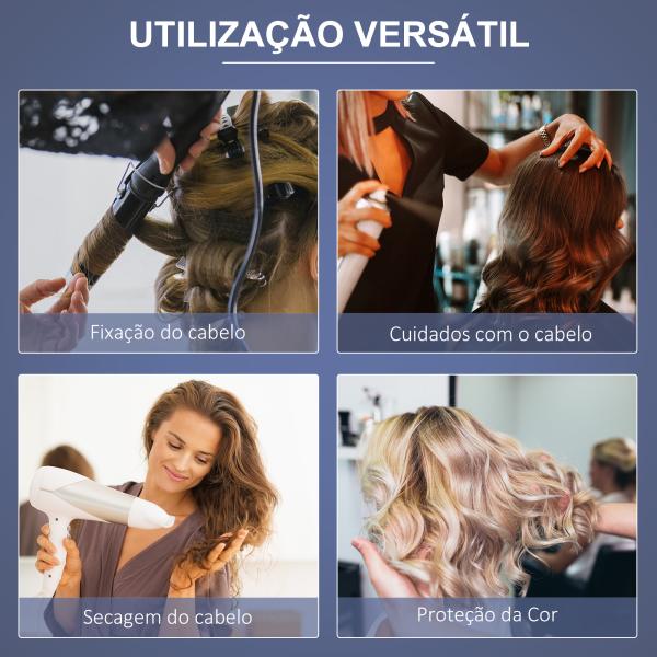 Secador de Cabelo Profissional 1180W com Capuz e Rodas com Temporizador de Temperatura Ajustável em Altura Preto