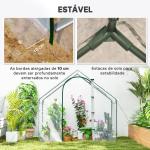Estufa com Janela Porta Estrutura de Aço e Cobertura de Plástico Impermeável Anti - UV 180x100x168 cm Transparente