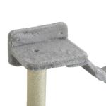Prateleiras de Escalada para Gatos de Parede com Rede Plataformas Poste de Sisal e Escada 84,5x19x54 cm Cinza e Bege