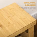 Banco Sapateira de Bambu Organizador de Sapatos com 2 Prateleiras para 6 - 9 Pares de Sapatos 70x28x45 cm Madeira