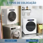 Máquina de Secar 3 KG 1000W Função Antirrugas Função Esterilizar Temporizador Ecrã LED Tátil Tambor Aço Inoxidável 49x43x61 cm Branco