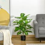 Planta Artificial Aglaonema Planta Sintética de 95cm com 42 Folhas e Vaso de Cimento Decoração para Casa e Exterior Verde