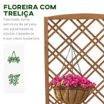 Floreira com Treliça de Madeira Caixa de Plantio com Suporte para Plantas Trepadeiras 60x30x122,5cm Madeira