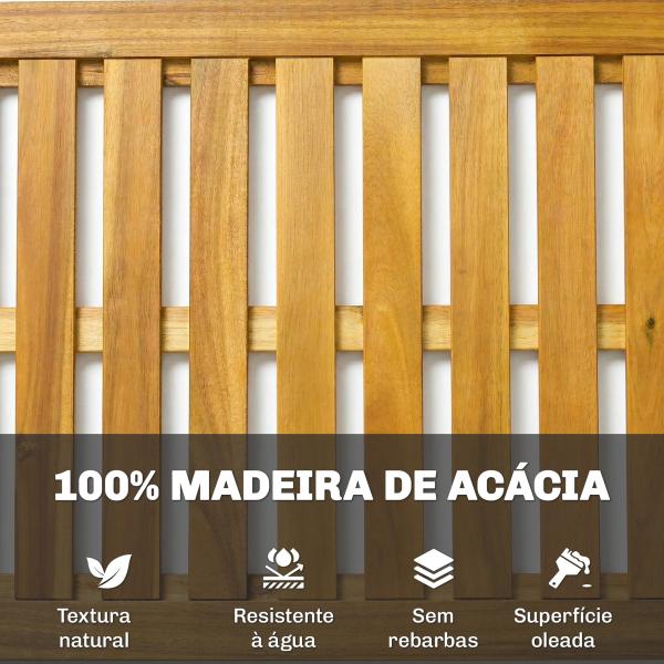 Tapete de Banho em Madera de Acacia 91x51 cm Tapete de Duche Antideslizante com Ripas para Drenagem Madeira