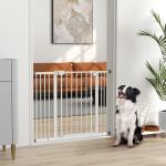Barreira de Segurança para Cães 74 - 100 cm com Extensões, Montagem por Pressão e Duplo Bloqueio, Branco