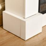 Lareira Elétrica 1800W com Efeito de Chama Realista Controlo Remoto Temporizador para Ambientes até 30 m² 80,7x22,5x76,5 cm Branco