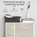 Cómoda com 7 Gavetas de Tecido Cómoda de Armazenamento Multifuncional para Dormitório Sala de Estar Corredor 63,5x30x71cm Cinza