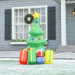 Árvore de Natal Insuflável 1,5 m com Decorações e Luzes LED Insuflável de Natal 65x75x150 cm Multicor