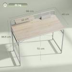 Secretária Moderna com Prateleira e Estrutura Metálica Fácil Montagem 98x48x88,5 cm Carvalho