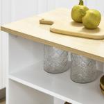 Mesa Alta Extensível com Lateral Dobrável Mesa de Bar com Compartimentos de Armazenamento e 1 Armário 116x79,5x91 cm Branco