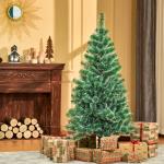 Árvore de Natal Artificial 150cm com 416 Ramos e Suporte de Metal Decoração Interior Sala de Estar Festas Ø75x150cm Verde
