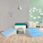 Conjunto de 4 Blocos de Espuma para Crianças de 1 - 3 Anos Figuras de Construção Brinquedo de Aprendizagem Infantil Estofado em PU 150x50x39cm Multicor