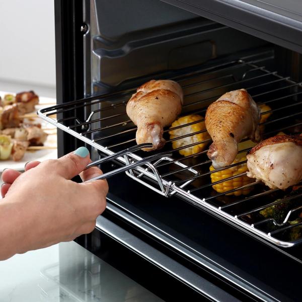 Mini Forno Elétrico de 32L 1600W com 3 Modos de Aquecimento Temperatura até 230 °C Temporizador Bandeja de Assar Ajustável em 3 Níveis 52,2x38,1x33,5cm Preto