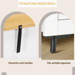Aparador de Cozinha Móvel Auxiliar de Sala de Estar Moderno com Portas Dupla e 2 Gavetas 78x35x80 cm Branco e Madeira