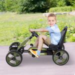 Go - Kart a pedais para crianças acima de 3 anos com freio embreagem assento ajustável máx. 35 kg 105x54x61cm Verde