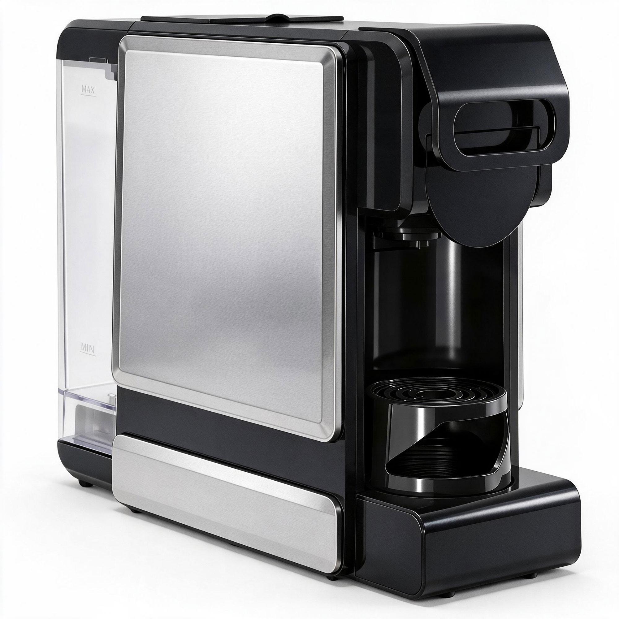 Máquina de Café Expresso 19 Bar Semiautomática com Depósito de Água Amovível 1 L para Cápsulas e Café Moído Preta