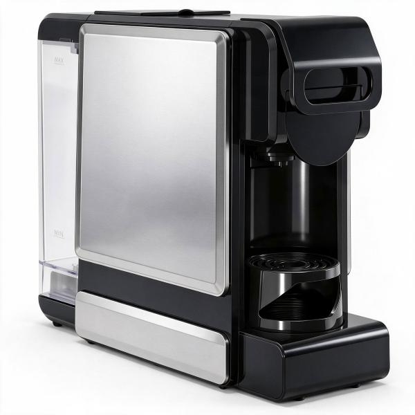 Máquina de Café Expresso 19 Bar Semiautomática com Depósito de Água Amovível 1 L para Cápsulas e Café Moído Preta