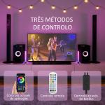 Conjunto de 2 Candeeiros de Mesa LED com Controlo Remoto App Bluetooth Sincronização com Música 6x6x32,5 cm Branco