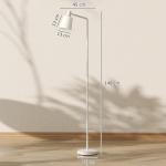 Candeeiro de Pé LED Regulável com Ecrã Giratório 350° 3 Temperaturas de Cor 3000K/4000K/6500K 45x21x148 cm Branco