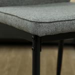 Conjunto de 2 Cadeiras de Jantar Modernas Cadeiras de Cozinha com Assento Acolchoado e Estofado Encosto Curvo 45x57x86 cm Cinzento