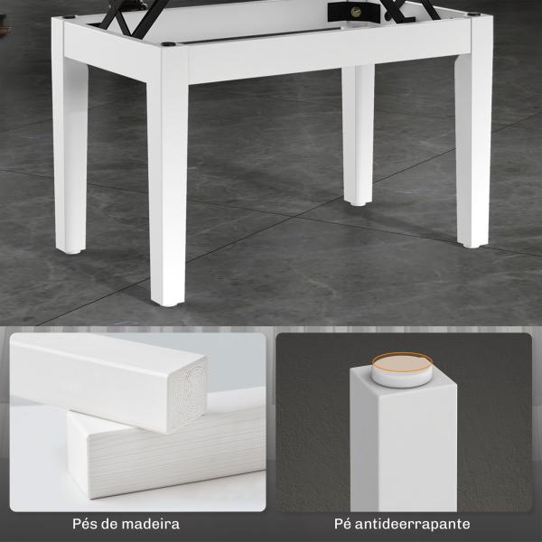 Banco de Piano com Espaço de Armazenamento e Altura Ajustável Carga 200 kg 54,5x33x48 - 58 cm Branco