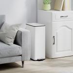 Caixote do Lixo de Cozinha 20 L em Aço Inoxidável com Tampa de Fecho Suave, Pedal e Balde Amovível, Branco