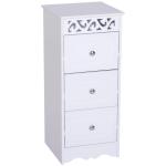 Armário Auxiliar Casa de Banho com 3 Gavetas Móvel de Armazenamento para Casa de Banho Dormitório 29,8x29,8x68,5 cm Branco