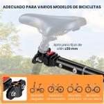 Reboque de Carga para Bicicleta Carrinho Dobrável para Bicicleta com 2 Rodas Refletores Carga 40 kg 155x71,5x77 cm Preto