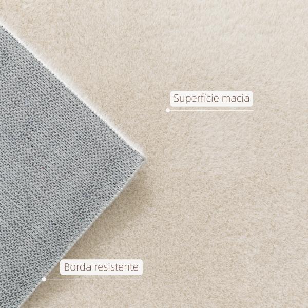 Tapete para Sala de Estar 230x160 cm Tapete Lavável à Máquina Pelo Longo Macio Estilo Moderno Creme