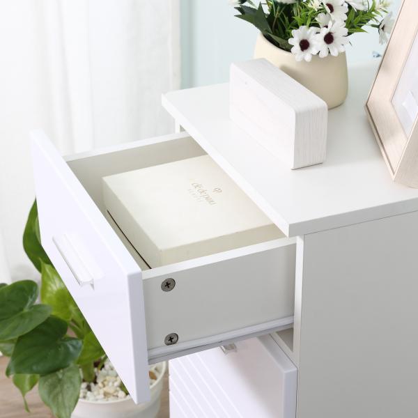 Armário Auxiliar Casa de Banho Móvel Casa de Banho com Porta Gaveta e Prateleira Ajustável 35x30x77,5 cm Branco