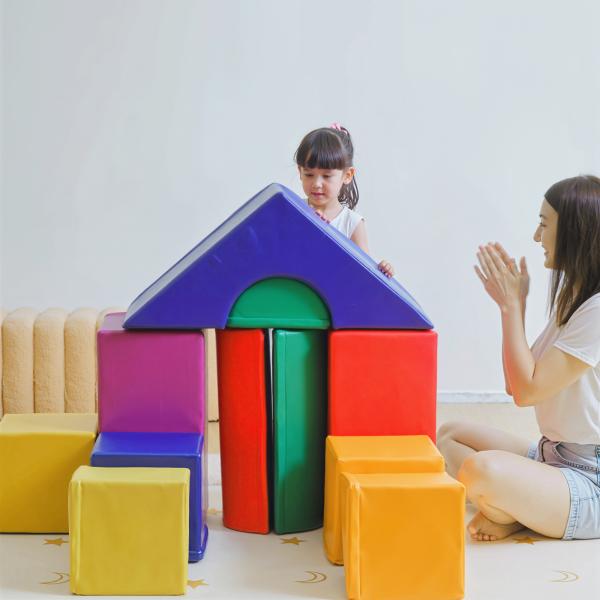 Conjunto de 11 Blocos de Espuma para Crianças Brinquedo de Aprendizagem para Crianças 1 - 3 Anos 50x50x25 cm Multicor